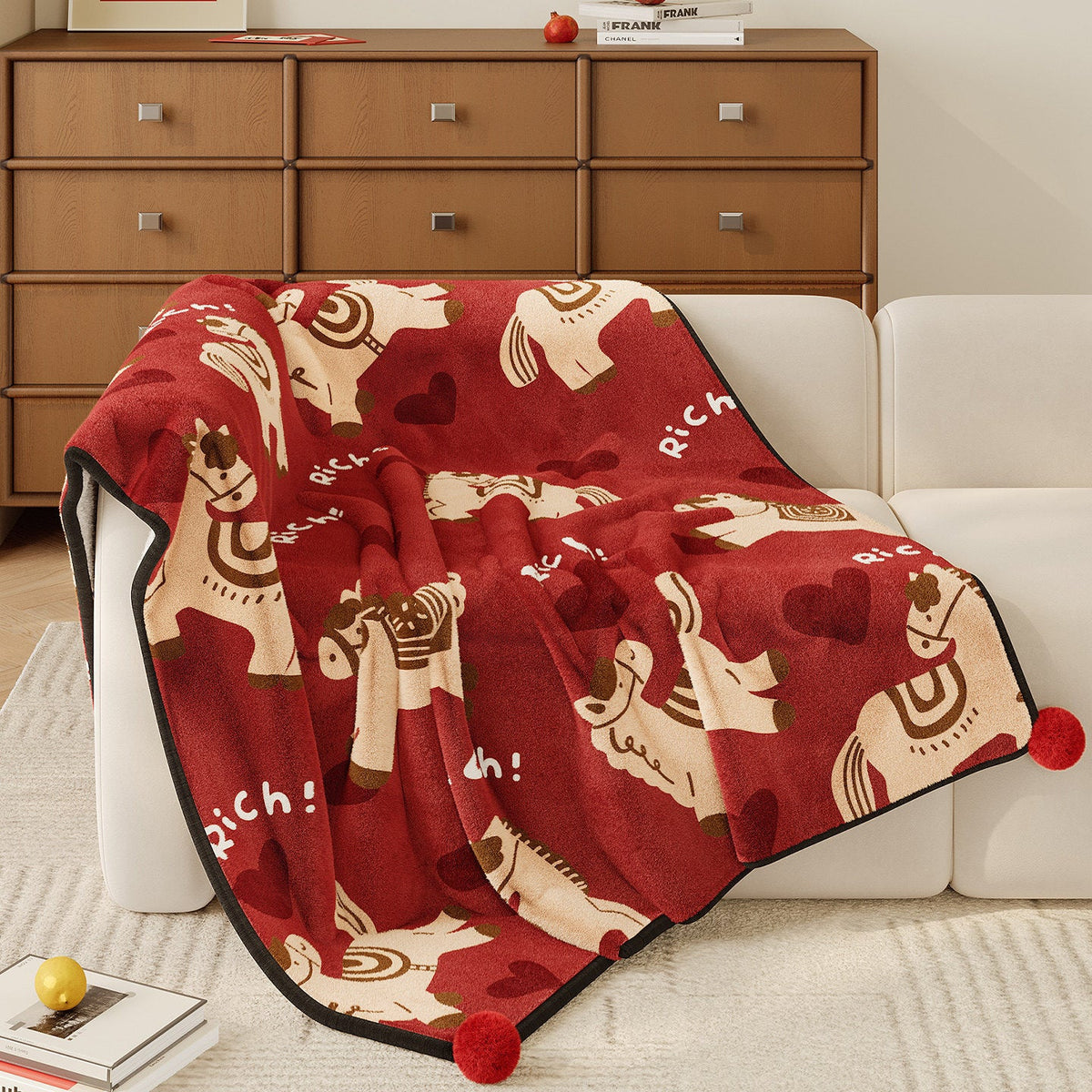 Coperta decorativa in peluche