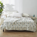 Coperta elegante con delicato motivo a foglie