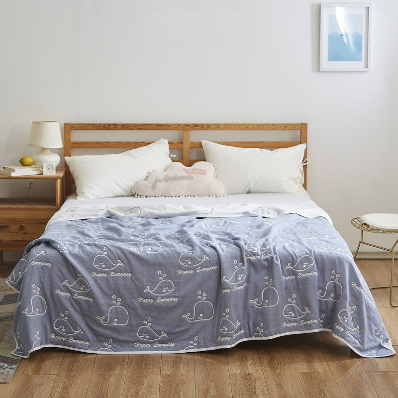Coperta elegante con delicato motivo a foglie