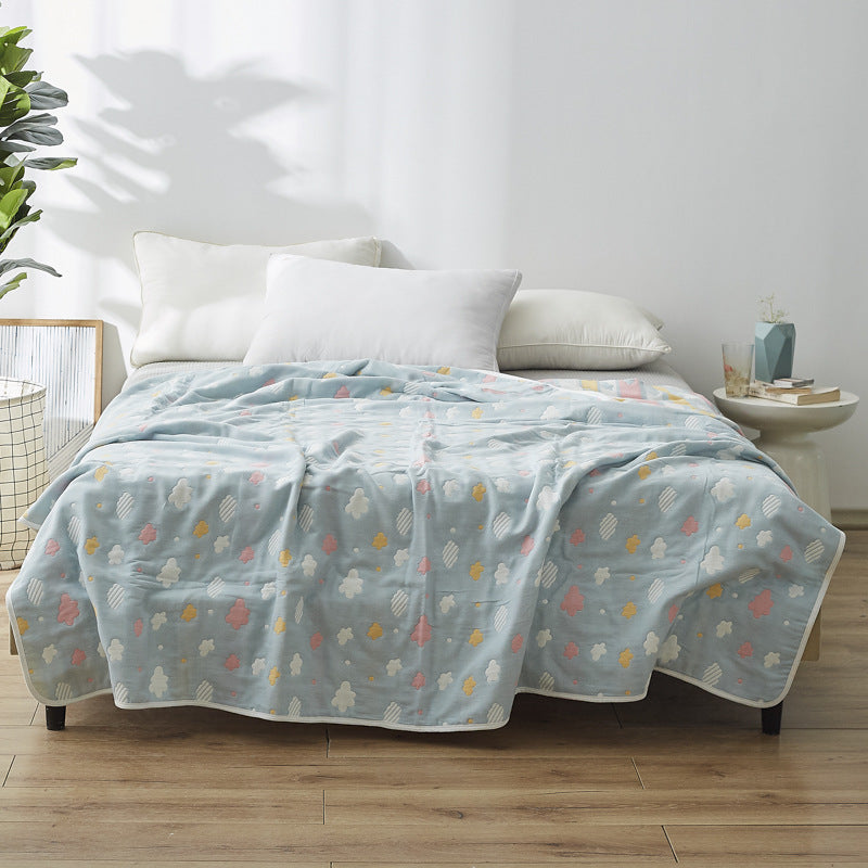 Coperta elegante con delicato motivo a foglie