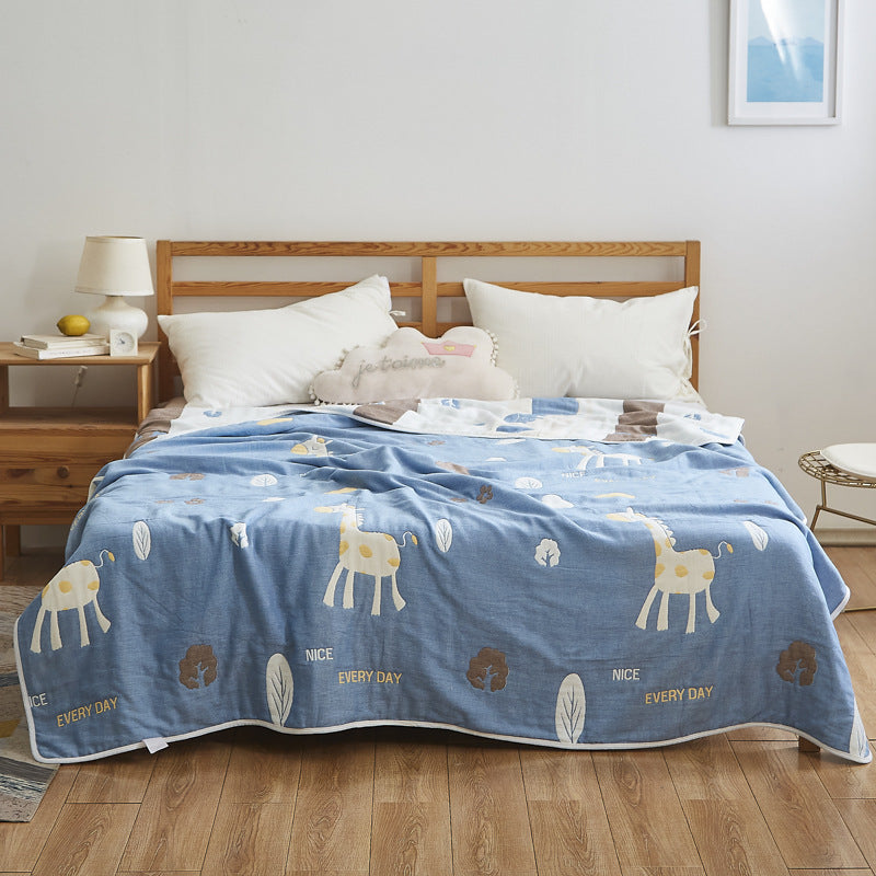 Coperta elegante con delicato motivo a foglie