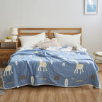 Coperta elegante con delicato motivo a foglie