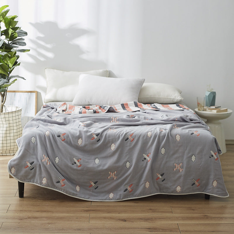 Coperta elegante con delicato motivo a foglie