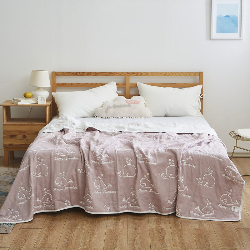 Coperta elegante con delicato motivo a foglie