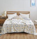 Coperta elegante con delicato motivo a foglie