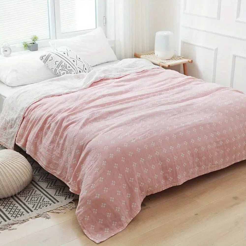 Coperta in cotone con motivo geometrico