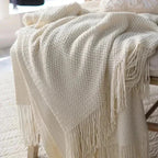 Coperta in lana bianco crema