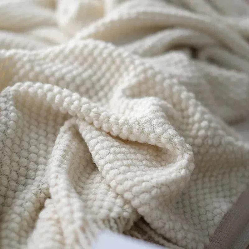 Coperta in lana bianco crema