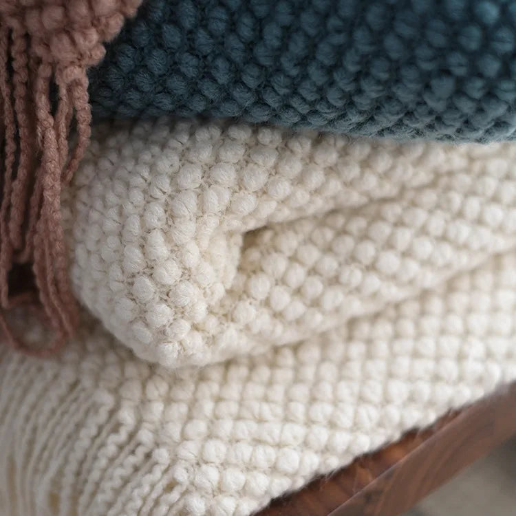 Coperta in lana bianco crema