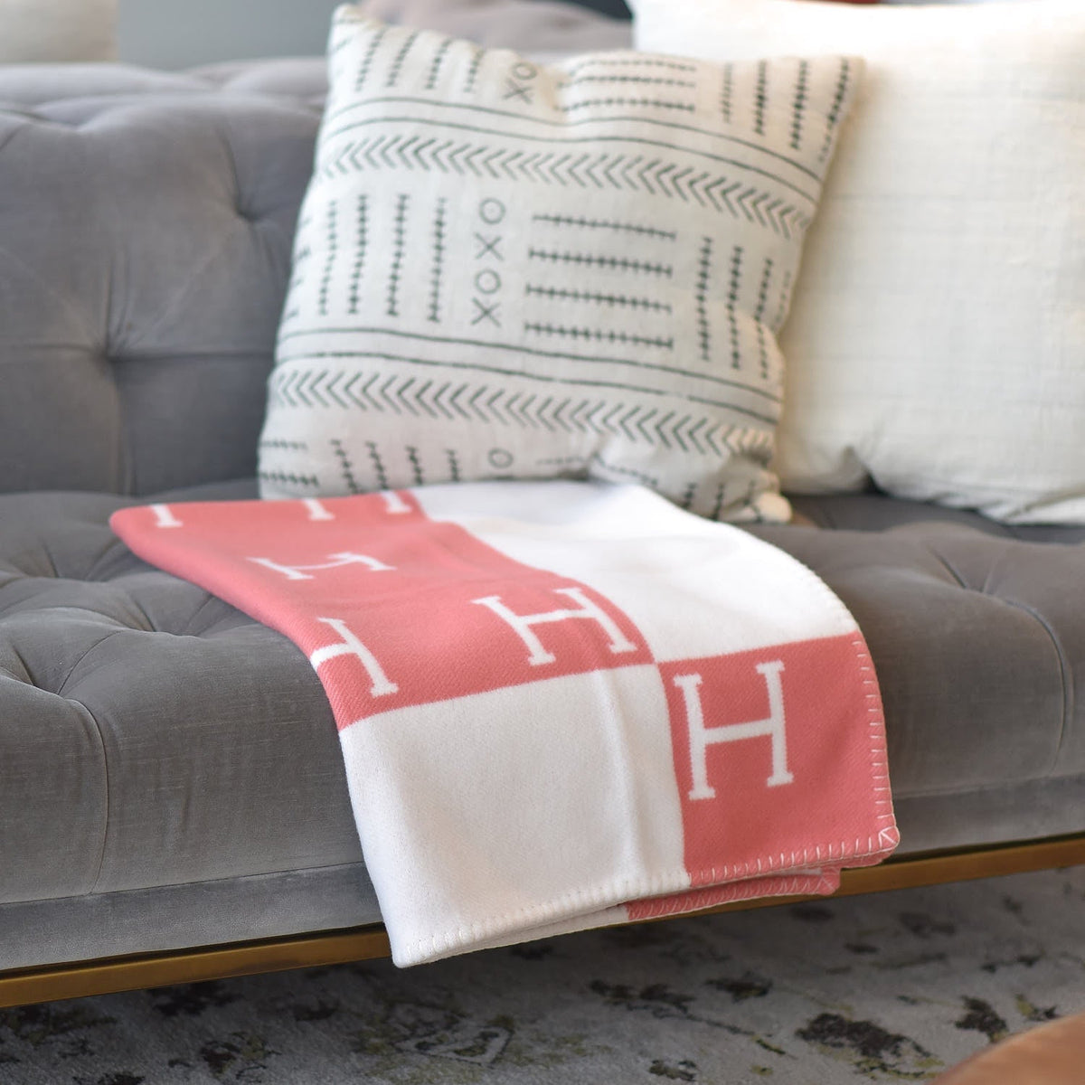 Coperta plaid in misto lana e cashmere per divano, letto o poltrona