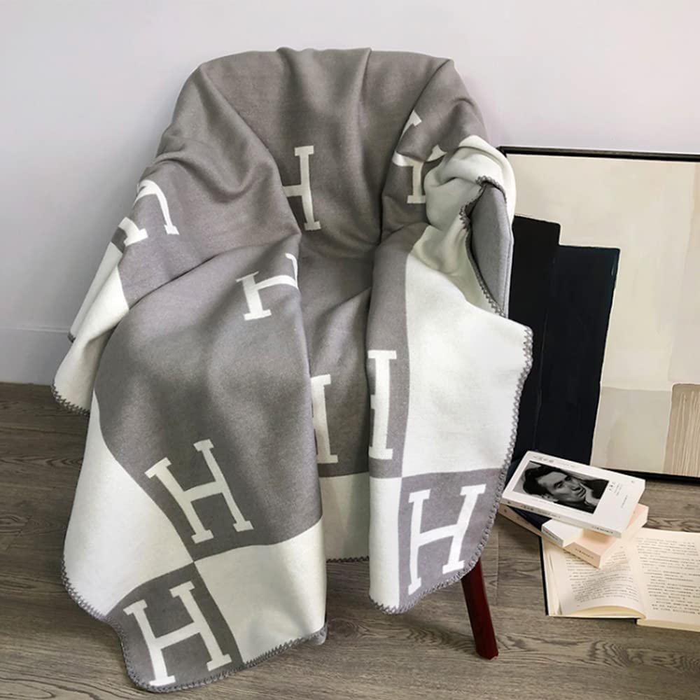 Coperta plaid in misto lana e cashmere per divano, letto o poltrona