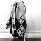 Coperta plaid in misto lana e cashmere per divano, letto o poltrona