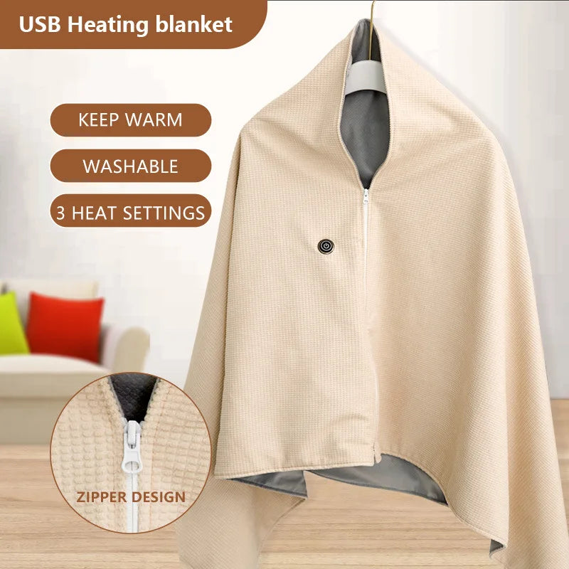 Coperta riscaldante USB ricaricabile da viaggio
