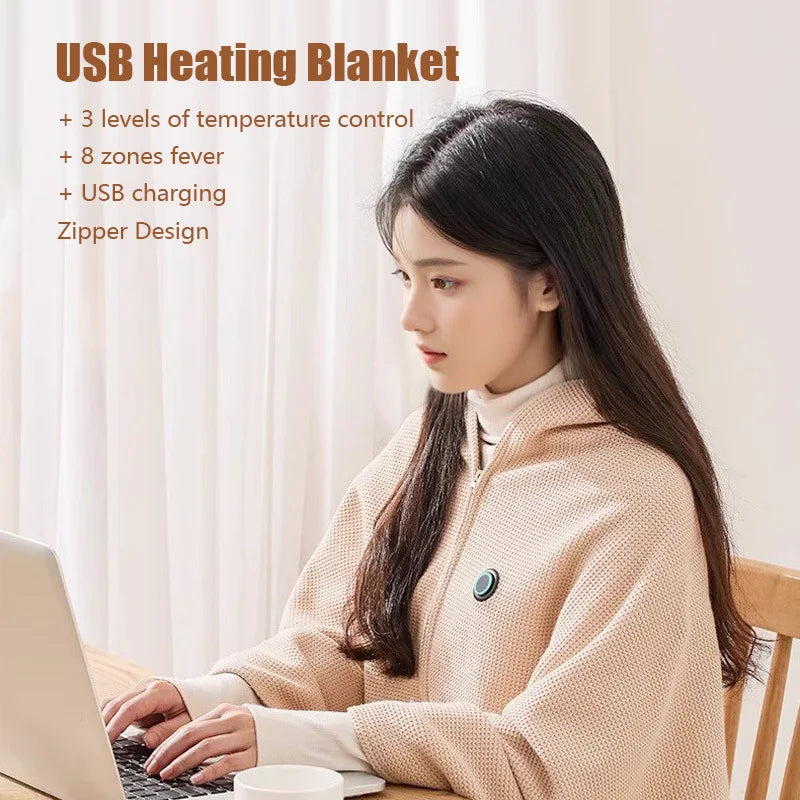 Coperta riscaldante USB ricaricabile da viaggio