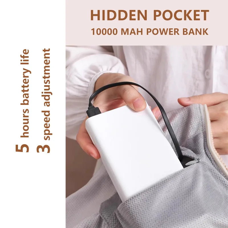 Coperta riscaldante USB ricaricabile da viaggio