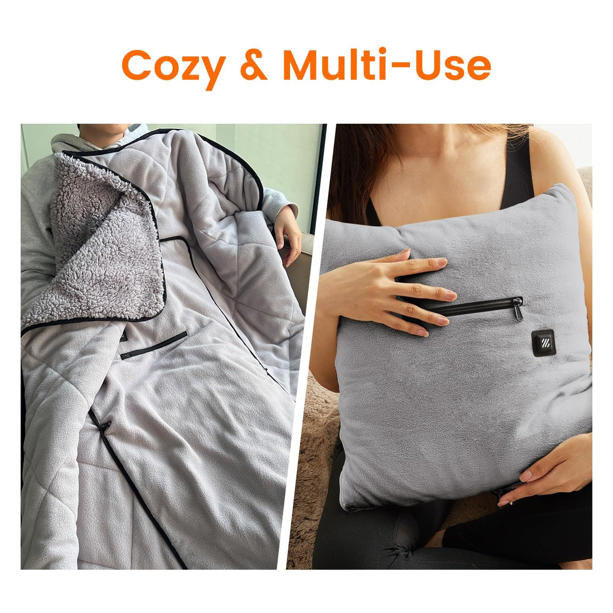 Coperta riscaldata da donna