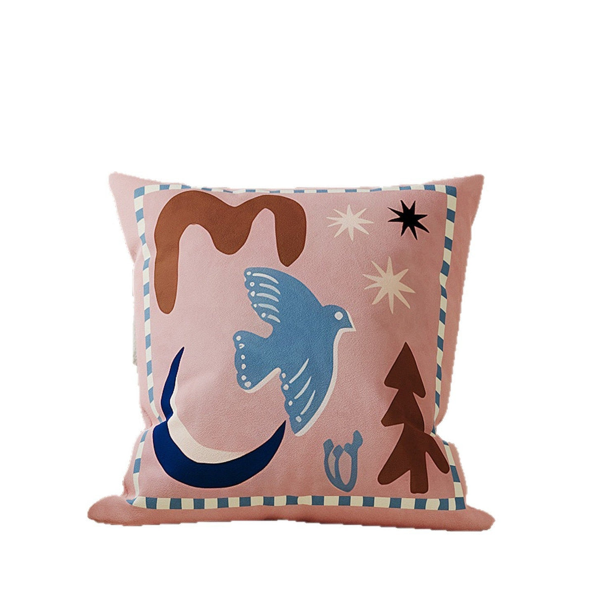 Copricuscino decorativo quadrato in cotone e lino con illustrazione di cavallo e cerniera nascosta