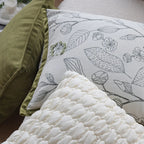 Copricuscino jacquard verde crema 45×45 cm – Fodera decorativa elegante