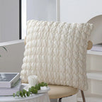 Copricuscino jacquard verde crema 45×45 cm – Fodera decorativa elegante