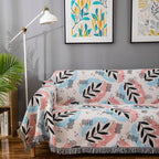 Copridivano decorativo con motivo foglie artistiche