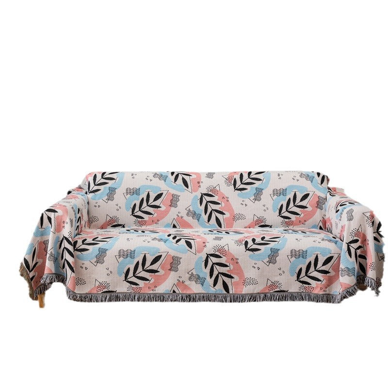 Copridivano decorativo con motivo foglie artistiche