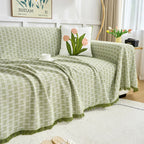 Copridivano reversibile CasaLunea con frange decorative