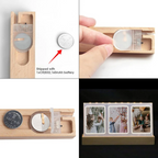 Cornice luminosa a LED per foto Polaroid con 3 slot