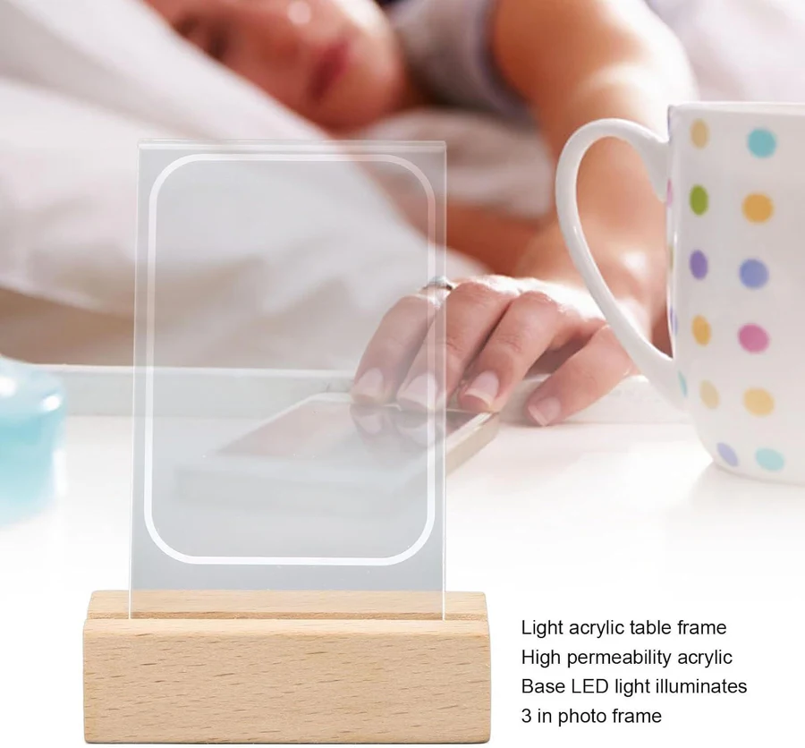 Cornice luminosa a LED per foto Polaroid con 3 slot
