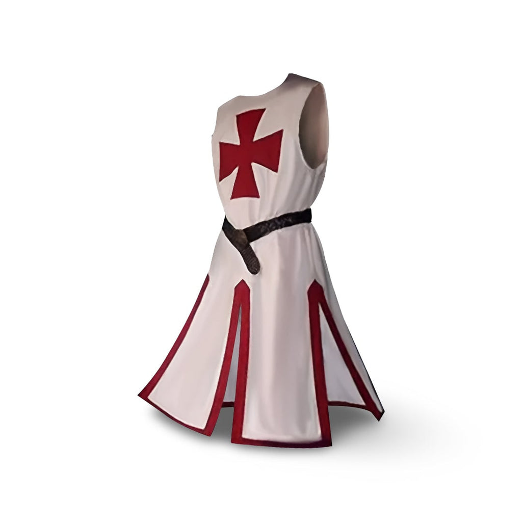 Costume da cavaliere medievale con tunica e mantello con cappuccio per cosplay