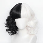 Costume di Halloween da bambina, vestito a macchie bianche e nere da dalmata con mantello, poliestere, maschera con pium