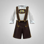 Costume tradizionale bavarese da uomo con pantaloncini e camicetta