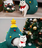 Cuccia natalizia ad albero per gatti CozyTree Haven