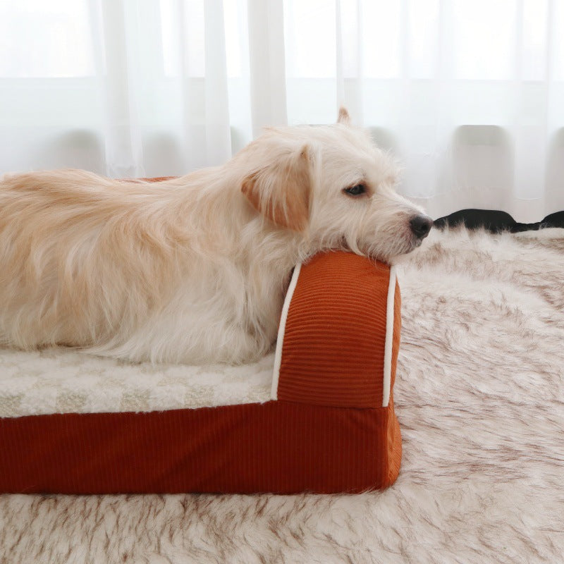 Cuccia ortopedica con bordi rialzati per cani