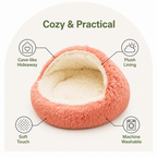 Cuccia semiaperta in peluche per animali domestici (cuscino rimovibile lavabile)