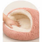 Cuccia semiaperta in peluche per animali domestici (cuscino rimovibile lavabile)