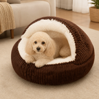 Cuccia semiaperta in peluche per animali domestici (cuscino rimovibile lavabile)