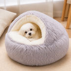 Cuccia semiaperta in peluche per animali domestici (cuscino rimovibile lavabile)
