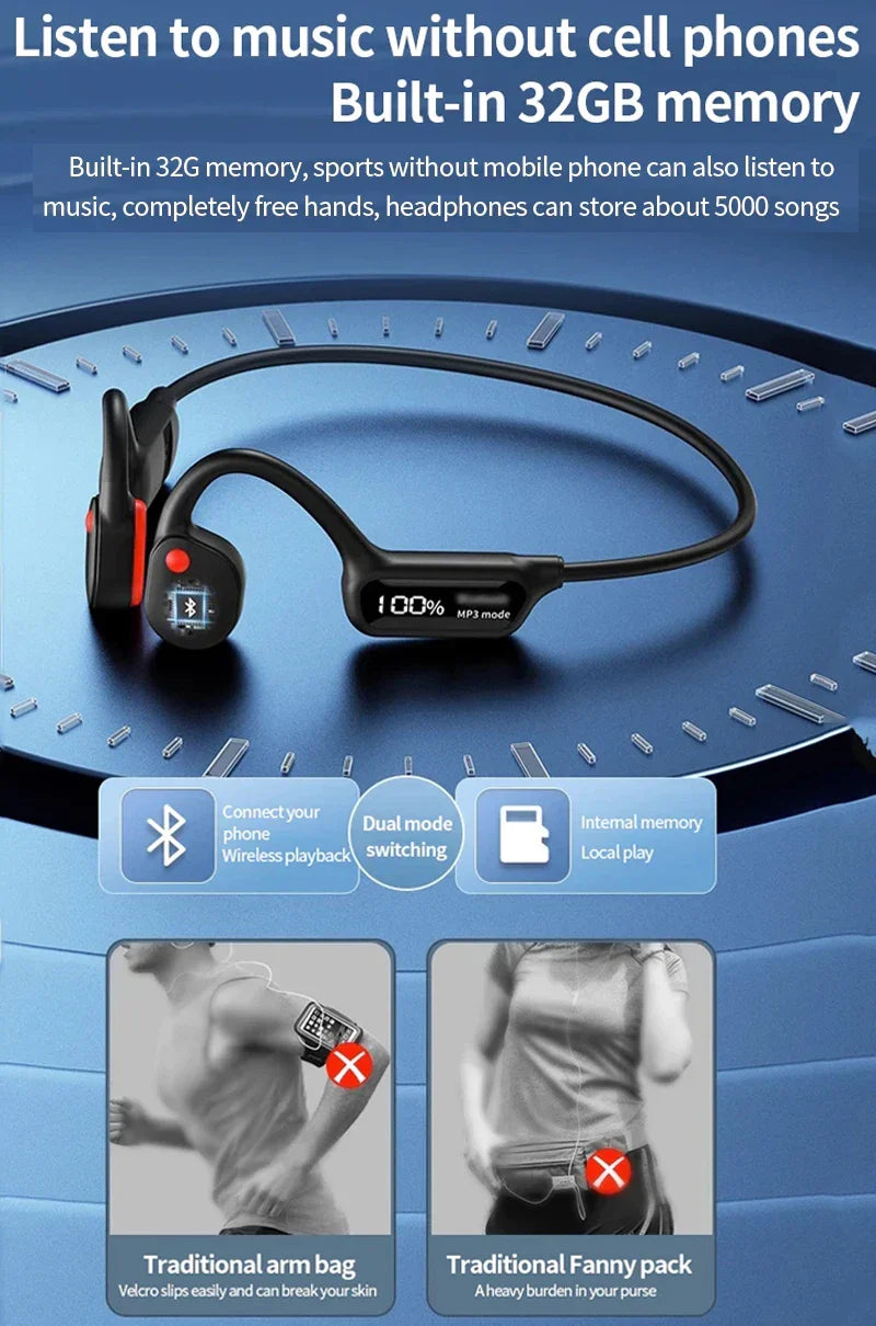 Cuffie Bluetooth a conduzione ossea wireless