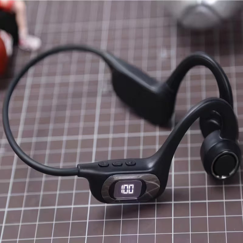 Cuffie a conduzione ossea | Fascia avvolgente open-ear | Display LED batteria
