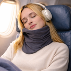 Cuscino da viaggio per collo con supporto avvolgente per aereo e auto