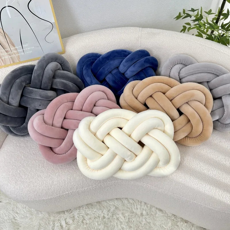 Cuscino decorativo con nodo geometrico lavabile 40×30 cm