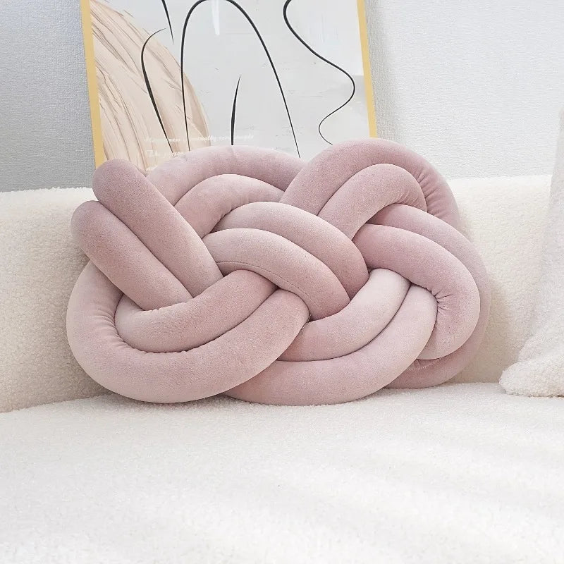 Cuscino decorativo con nodo geometrico lavabile 40×30 cm