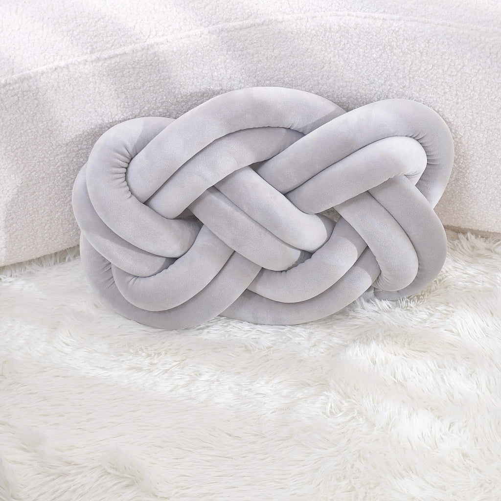 Cuscino decorativo con nodo geometrico lavabile 40×30 cm