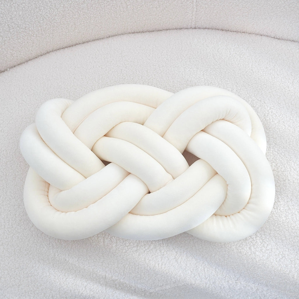 Cuscino decorativo con nodo geometrico lavabile 40×30 cm