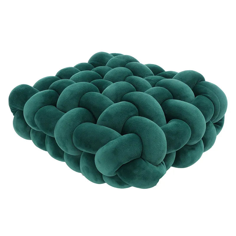 Cuscino decorativo intrecciato in velluto con imbottitura