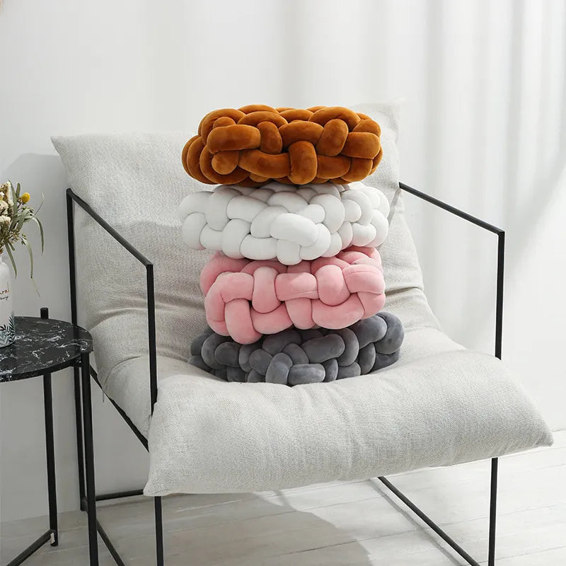 Cuscino decorativo intrecciato in velluto con imbottitura