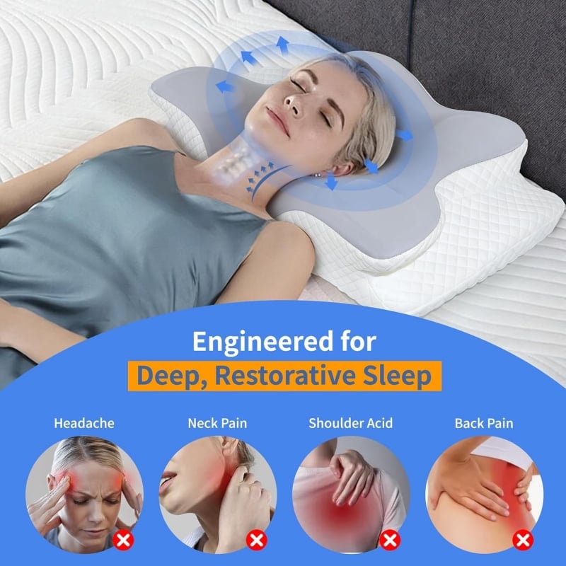 Cuscino in memory foam cervicale per dolori al collo Falivelli