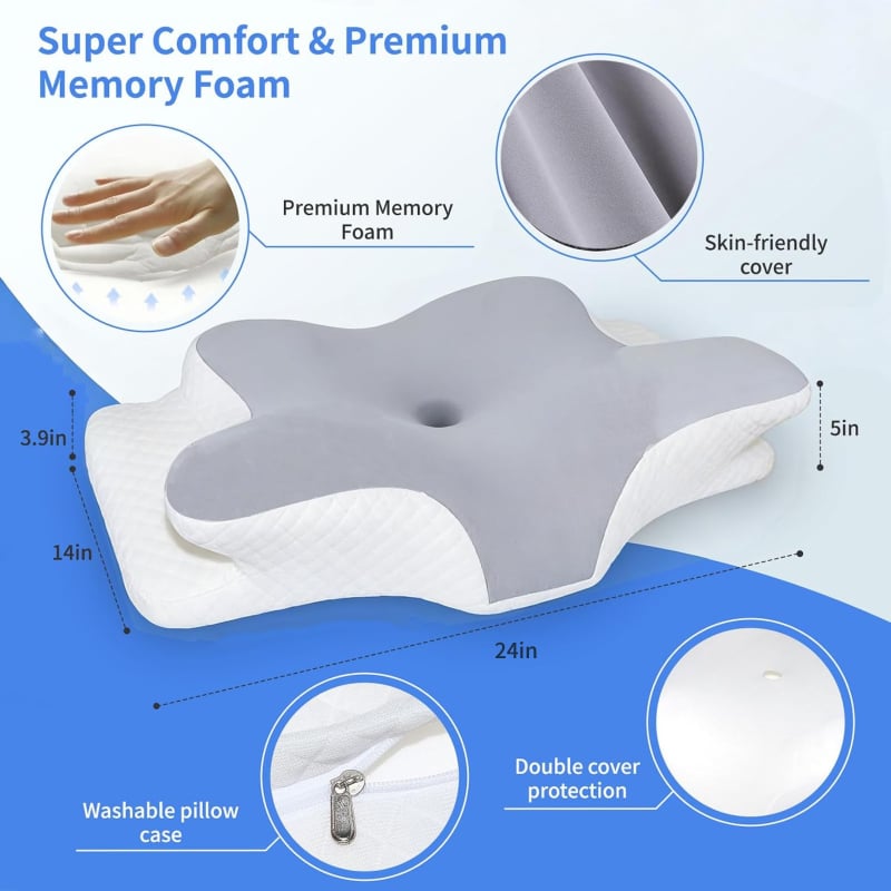 Cuscino in memory foam cervicale per dolori al collo Falivelli