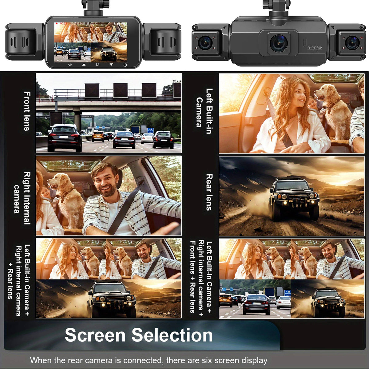 Dashcam Auto Wireless Anteriore e Posteriore con Visione Notturna