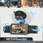 Dashcam Auto Wireless Anteriore e Posteriore con Visione Notturna
